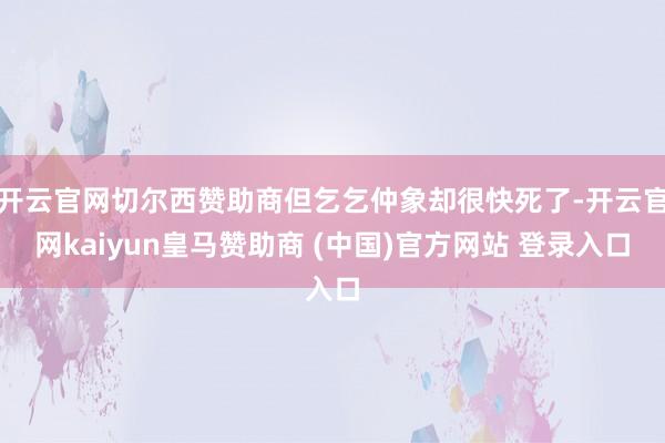 开云官网切尔西赞助商但乞乞仲象却很快死了-开云官网kaiyun皇马赞助商 (中国)官方网站 登录入口