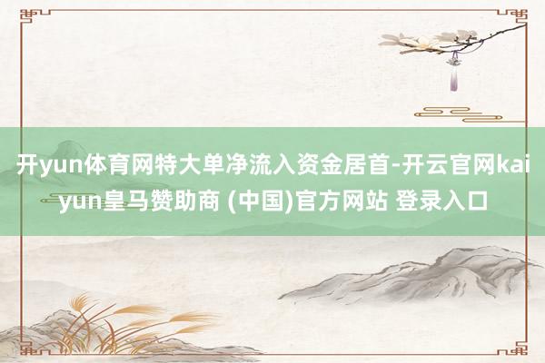 开yun体育网特大单净流入资金居首-开云官网kaiyun皇马赞助商 (中国)官方网站 登录入口